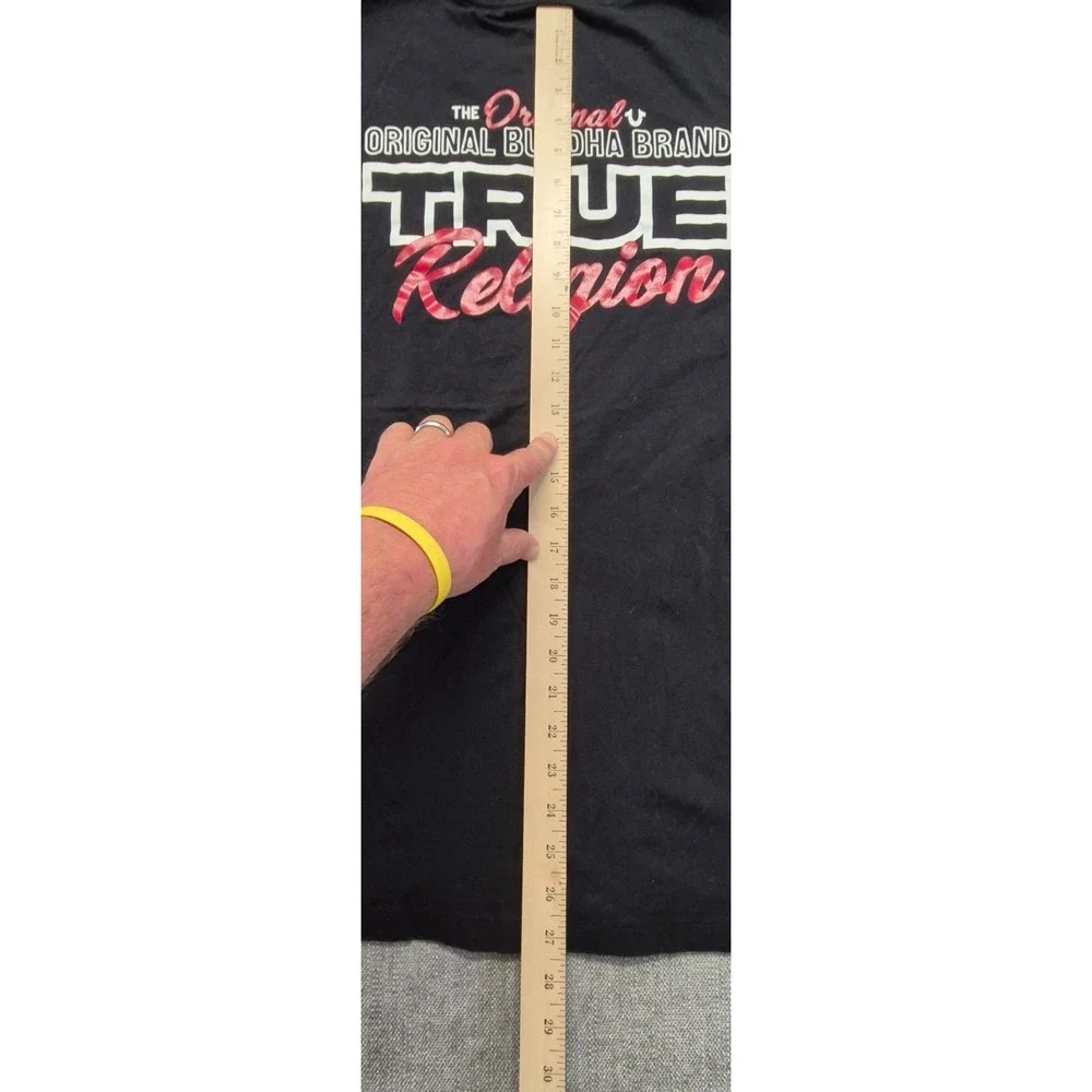 True Religion men's black 2 side graphic t-shirt XL 